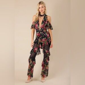 Floral Ruffle Lace Jumpsuit